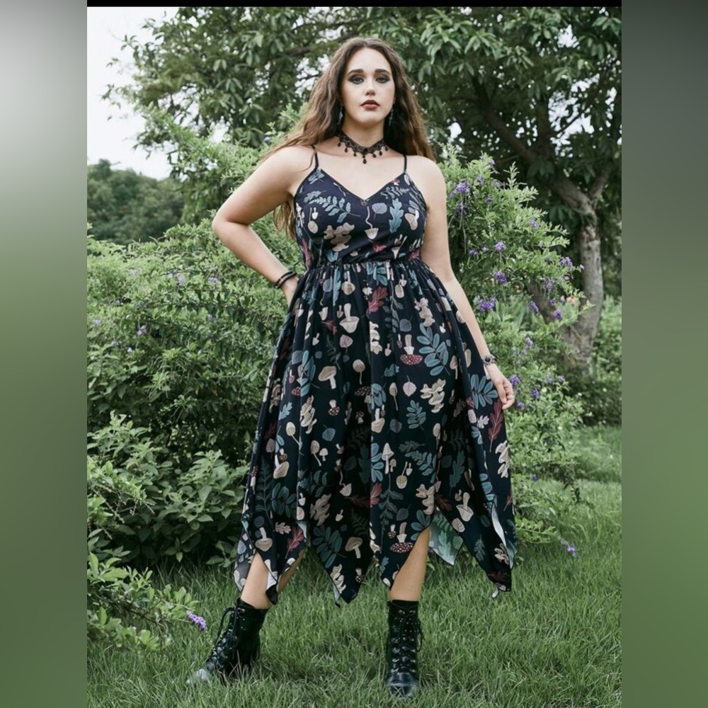 Floral Midi Dress - Black